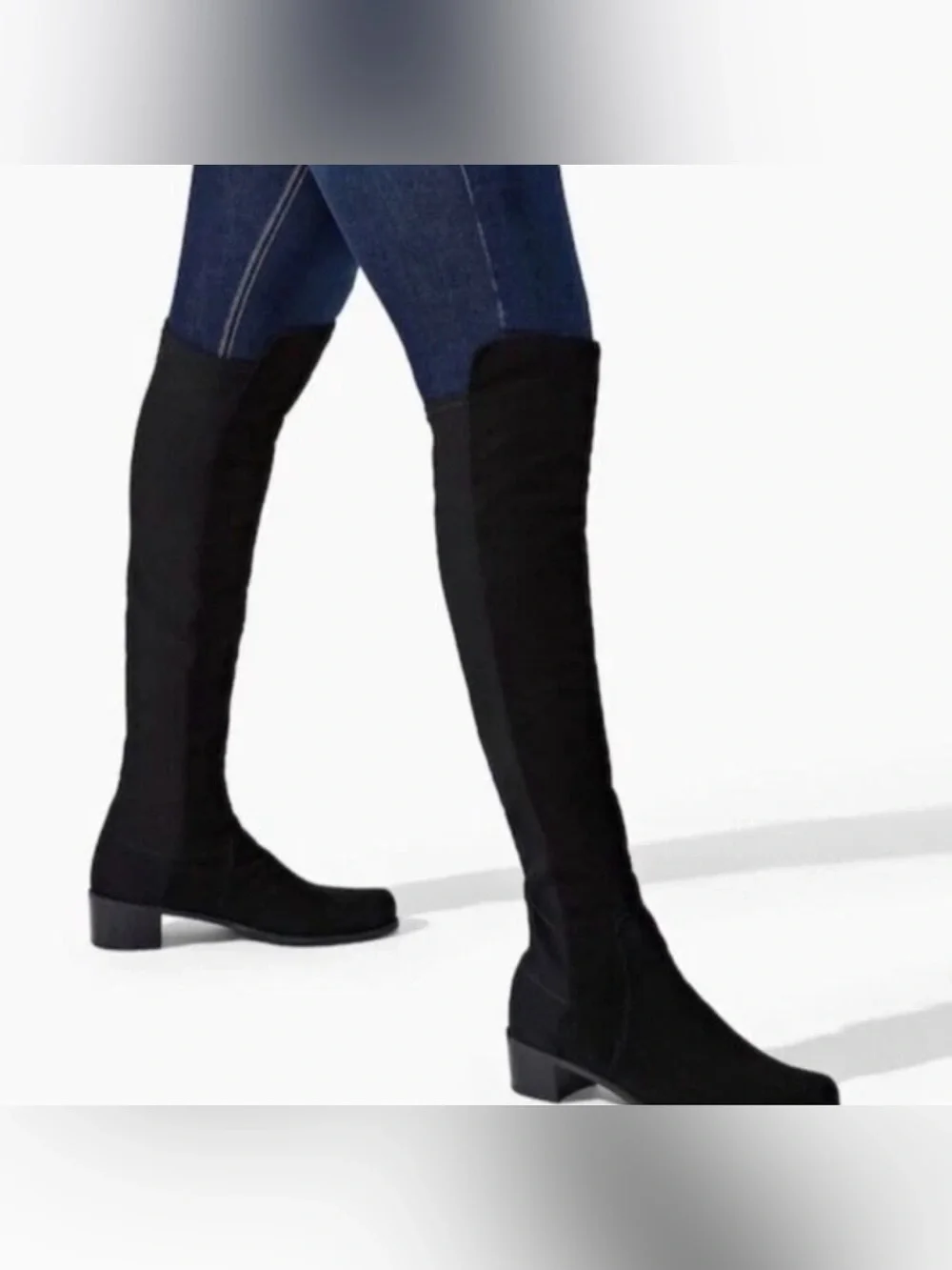 Stuart Weitzman Reserve Suede Over-the-Knee Boots in Black
